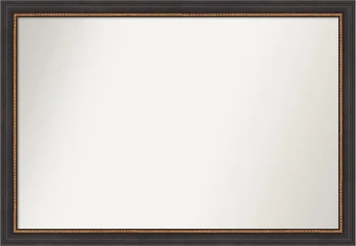 Vista 168 de Amanti Art Espejo de baño negro para sobre el fregadero, 23 x 23 pulgadas, espejo cuadrado negro Ashton, marco de madera tradicional mediano, se