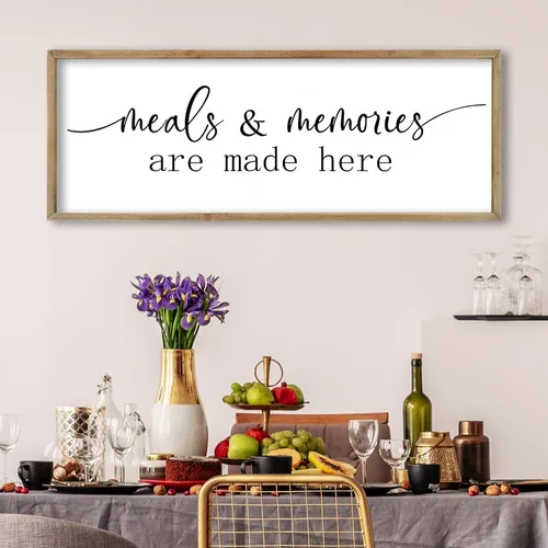 Vista 8 de FZMHASLWW Decoración de Pared para Comedor Bendición Cristiana Bendice la Comida Familia Amor Letrero de Versículo Bíblico 32"×12" Escritura