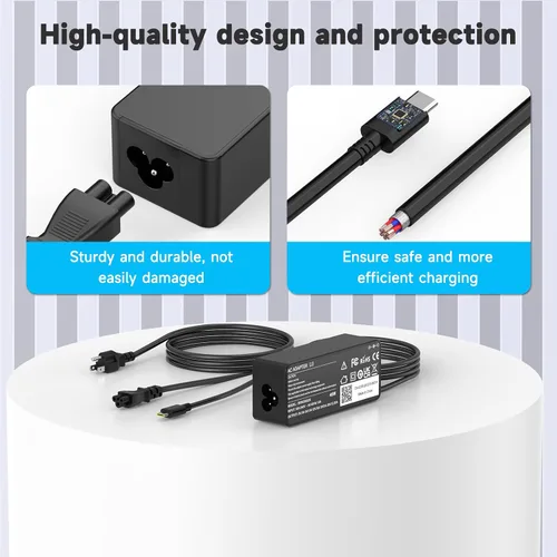 Vista 3 de Adaptador de CA USB-C de 45 W compatible con Acer Chromebook N/Q, Spin, C y R Series