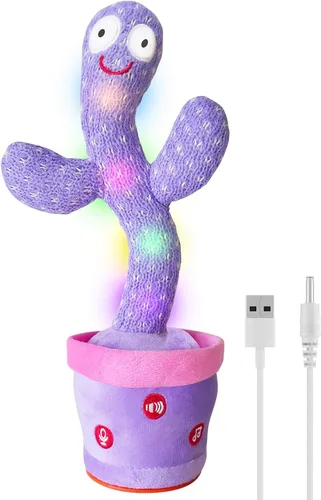 Vista 9 de Juguetes recargables para bebés, juguete de cactus que habla y baila para bebé, volumen ajustable, canto, imitación, repetición, juguetes infantiles