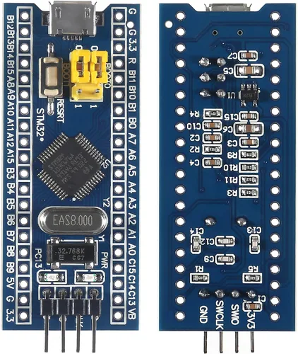 Vista 3 de Alinan 2 unids ST-Link V2 Unidad de Programación Emulador Descargador (color al azar)+2pcs STM32F103C6T6 Placa de desarrollo de sistema mínimo