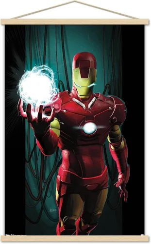 Vista 16 de Trends International Marvel Comics - Iron Man - Póster de pared energético, 14.725 x 22.375 pulgadas, versión enmarcada en madera de granero