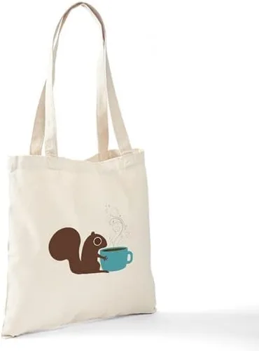 Vista 7 de CafePress Bolsa de lona natural para ardillas de café