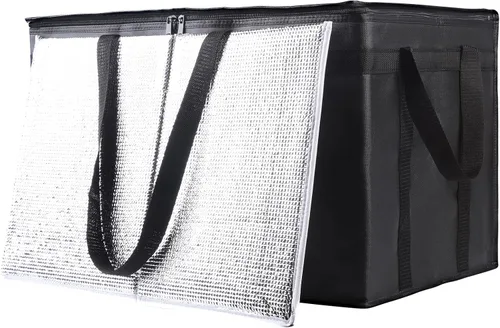 Vista 29 de musbus - Paquete de 2 bolsas aislantes reutilizables para comestibles, bolsa enfriadora plegable para comestibles, bolsa aislante grande resistente