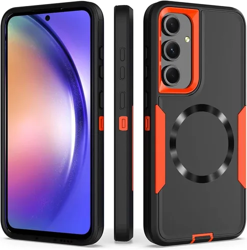 Vista 27 de Funda diseñada para Samsung Galaxy S22 Ultra, magnética, protección contra caídas de servicio pesado, protección de doble capa, compatible