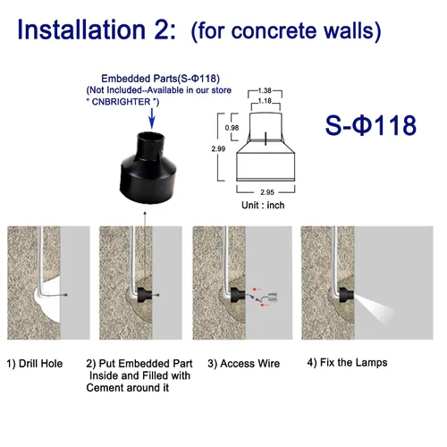 Vista 7 de Luces LED para exteriores e interiores, 1 W, 12 V-24 V CC, impermeable, IP67, aluminio, 3000 K blanco cálido, iluminación de escaleras, lámparas