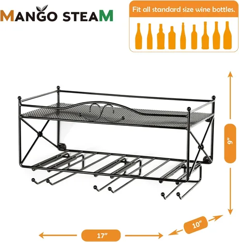 Vista 6 de Mango Steam soporte para botellas de vino y copas, para pared