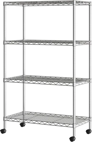 Vista 6 de Seville Classics Estantería de Alambre de Acero Sólido Unidad de Almacenamiento Estantes Ajustables Rack Organizador, para Hogar, Cocina, Oficina