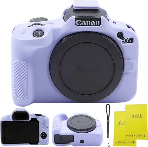 Vista 9 de Funda para EOS R50, Funda protectora de silicona suave para Canon EOS R50 EOSR50 Vlogging Camer, Incluye 2 protectores de pantalla y 1 correa