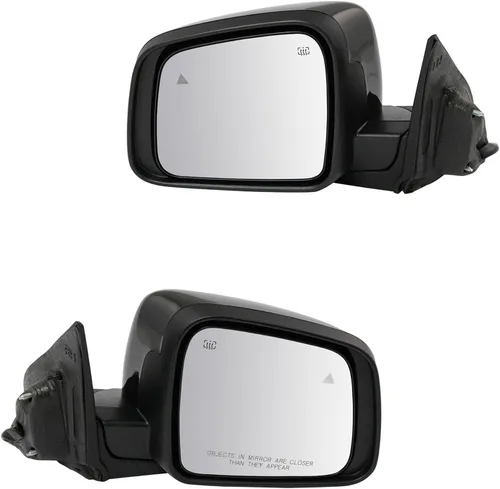 Vista 190 de TRQ Conjunto de 2 piezas de espejo lateral para conductor y pasajero, ajuste eléctrico, sin calefacción, sin memoria, color negro, compatible
