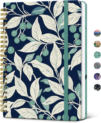Vista 16 de Taja Cuaderno de Diario en Espiral con Líneas para Mujeres, A5 Lindo Cuaderno de Tapa Dura con Rayas Universitarias para Trabajo y Toma de Notas