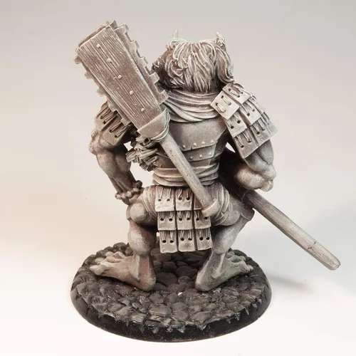 Vista 5 de Stonehaven Oni Troll Miniature - 82mm Urethane Resin Figure, 28mm Scale, with Scenic Base, Unpainted, Made in USA