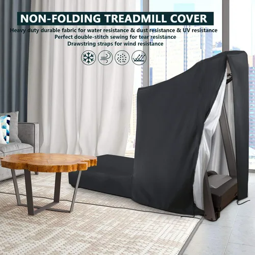 Vista 6 de POMER Treadmill Covers, Dustproof Waterproof Non-Folding Running Machine Protective Cover with Zipper - Ideal for Indoor Outdoor Home Treadmill Use