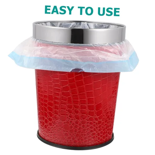Vista 2 de Bote de basura de plástico rojo con cuero, 1.0 litros, para oficina y hogar