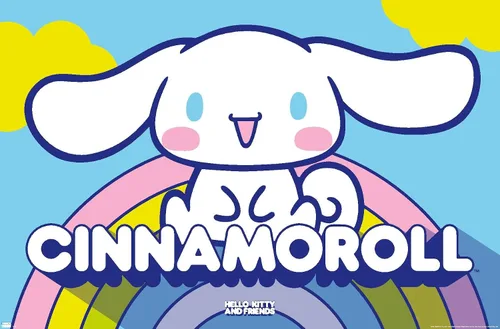 Vista 16 de Hello Kitty and Friends: 22 Over The Rainbow - Póster de pared de Cinnamoroll, 22.4 pulgadas de largo x 14.7 pulgadas de ancho, versión enmarcada