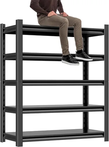 Vista 8 de Hzdbhd Estantería de garaje de 24 pulgadas de profundidad x 48 pulgadas de ancho x 72 pulgadas de alto, estantes de almacenamiento resistentes