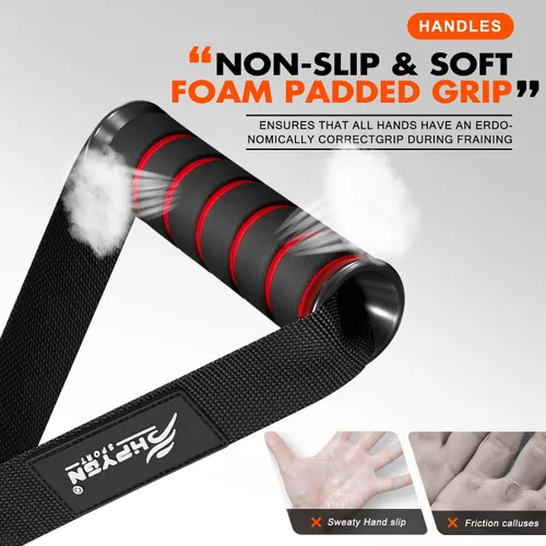 Vista 2 de HPYGN Mango de ejercicio, equipo de fitness de repuesto para pilates, yoga, entrenador de fuerza, gimnasio en casa extraíble, rojo, gris, azul mango