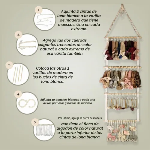 Vista 7 de Soporte para diadema de bebé, organizador para lazos y diademas para niñas