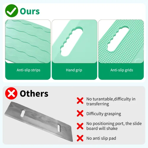 Vista 5 de Tabla de transferencia con hoja deslizante, elegible para FSA, dispositivo de asistencia deslizante para traslados o personas mayores de silla