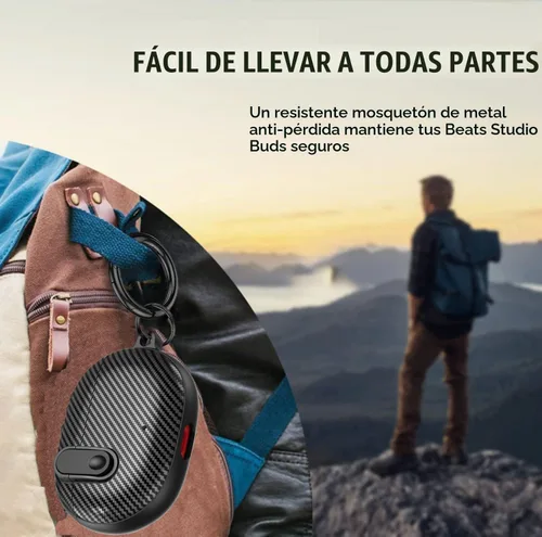 Vista 5 de Funda para Beats Studio Buds/Studio Buds Plus 2021/2023 con clip de cierre para hombres, GARTOO con kit de limpieza, funda protectora y lápiz