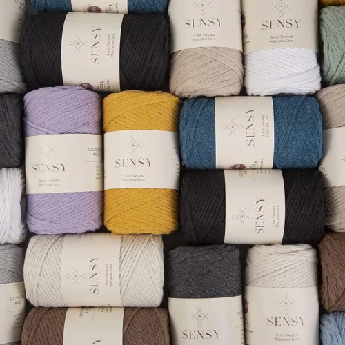 Vista 6 de Sensy - Cuerda de macramé prémium de 0.118 in, 109 yardas, 100% algodón, una hebra torcida, cuerda de macramé, hilo de algodón para macramé, hilo