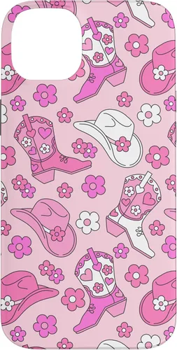 Vista 15 de iPhone 16 Pink Cowgirl Aesthetic Cowboy Boots Cowboy Hat Western Cute Case