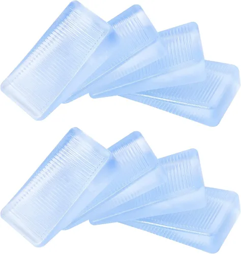 Vista 7 de ZZRANYE 4 Piezas de Cuñas de Mesa de Goma Transparente, Cuña de Nivel para Mejora del Hogar, Cuñas de Mesa, Cuñas de Cama, Cuñas de Inodoro, Cuñas