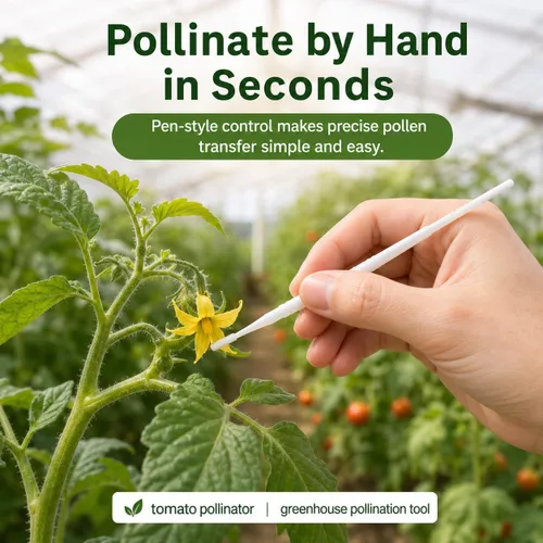 Vista 5 de Toddmomy Paquete de 20 herramientas polinizadoras de árboles frutales, cepillo manual de polinización manual para tomates y pimientos, varita suave