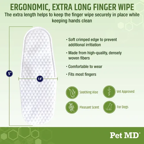 Vista 6 de Pet MD - Toallitas para orejas de perro, con eucalipto y aloe vera para perros, 50