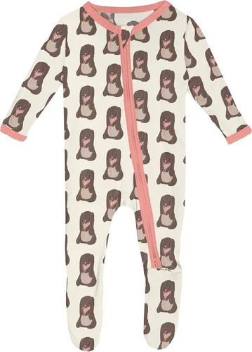 Vista 60 de KicKee Baby & Toddler - Pijama de viscosa ultrasuave de bambú con patas abatibles y puños