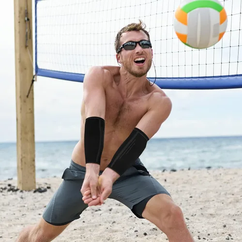 Vista 3 de 3 pares de mangas de voleibol de compresión para antebrazo de voleibol para hombres, mujeres, adolescentes y jóvenes