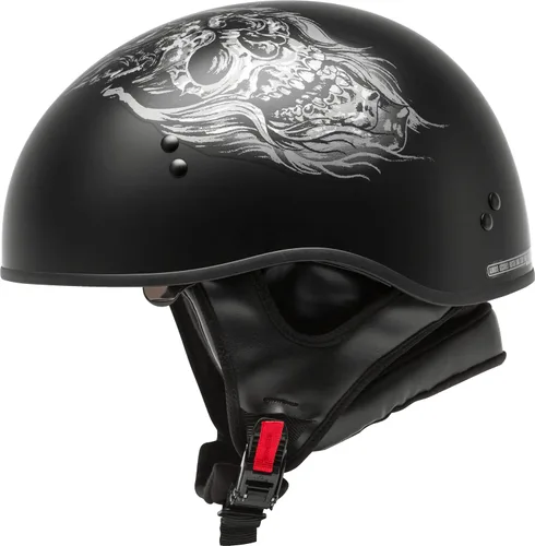 Vista 4 de GMAX HH-65 Naked DOT aprobado medio casco para motocicleta, ciclomotor, scooter y más