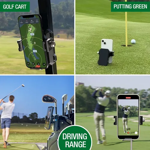 Vista 2 de Dprofy Organizador magnético para teléfono de golf, soporte para teléfono para carrito de golf, graba tu swing de golf con control remoto