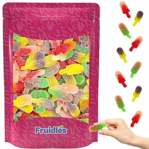 Vista 6 de Fruidles Ice Pops Gummy Drops Candy, deliciosas gomitas con sabor a frutas recubiertas de azúcar (1 libra)