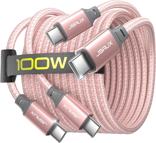 Vista 13 de JSAUX Cable USB C a USB C de 100 W [2 unidades de 3.3 pies], cable de carga rápida tipo C para iPhone Air/iPhone 17/iPhone 17 Pro/iPhone 17 Pro Max