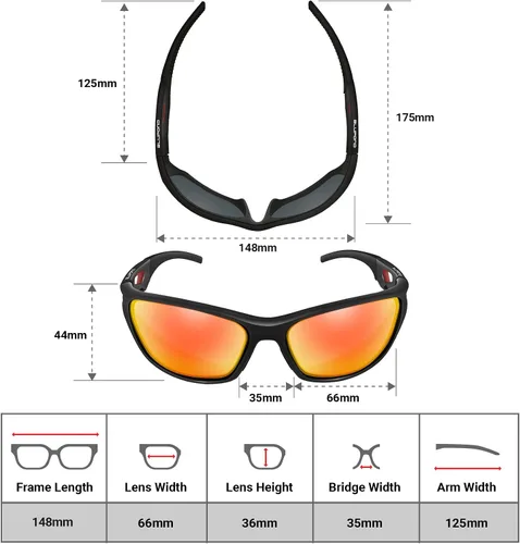 Vista 3 de BLUPOND Polarized Sports Sunglasses for Men - TR90 Unbreakable Frames for Golf Cycling Driving - Scout