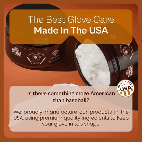 Vista 6 de SARNA BASEBALL Glove Leather Conditioner - Use on Baseball Gloves, Softball Gloves, and Other Leather Sports Equipment - Made in USA