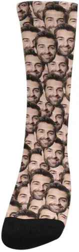 Vista 3 de Calcetines personalizados con foto para mascotas, huesos de pescado, huellas de gatos y perros, calcetines con imagen para hombres y mujeres