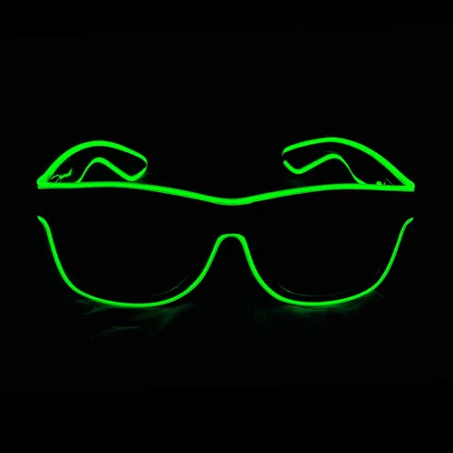 Vista 2 de Luces EL Wire Neón Rave Gafas de sol resplandor intermitentes LED Disfraces para fiesta, EDM, Halloween RB01