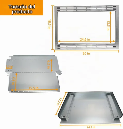 Vista 3 de NN-TK932SS Kit de molduras de 30 pulgadas para hornos microondas de 2.2 pies cúbicos - Compatible con Panasonic, 30 pulgadas, acero inoxidable
