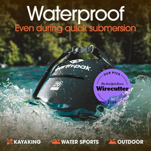 Vista 3 de Earth Pak Bolsa Seca Impermeable - Mochila Impermeable de Cierre Enrollable Superior Mantiene el Equipo Seco para Kayak con Funda Impermeable