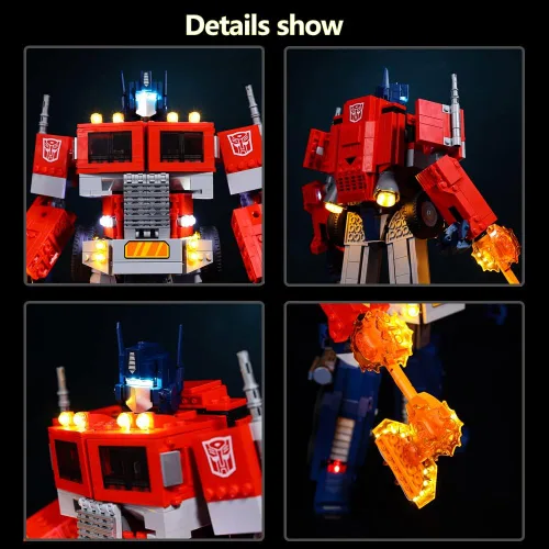 Vista 4 de Kyglaring Kit de iluminación LED (sin modelo) diseñado para Lego Optimu Prime Transformer 10302 Kit de construcción modelo - sin juego de Lego