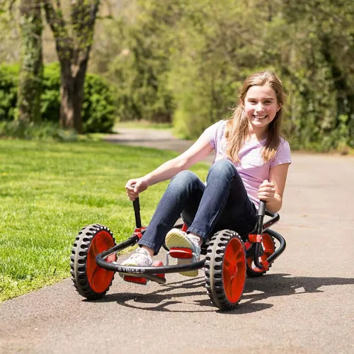 Vista 6 de YBIKE Explorer - Go Kart de 3 ruedas para niños, juguetes de paseo para niñas y niños, a partir de 4 años, dirección con asas, marco y asiento