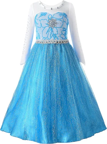Vista 2 de Vgolar Disfraces para niñas, vestido de princesa, vestido de fiesta, trajes de cosplay con accesorios