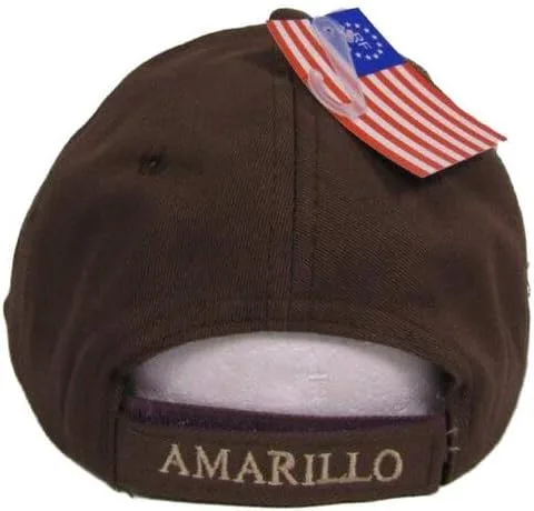 Vista 3 de Texas Amarillo Subasta de Ganado Marrón y Caqui Gorra Bordada Sombrero, Multi