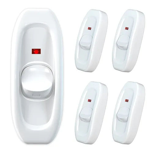Vista 12 de Interruptor de electrodomésticos, botón de encendido/apagado, lámpara de mesa, luz de escritorio, interruptor de cable en línea, 250 V, 10 A, negro