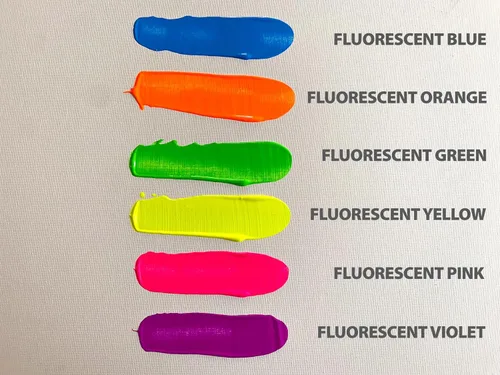 Vista 8 de milo Pintura de témpera fluorescente neón lavable, botellas de 16 onzas, 6 colores, fabricada en los Estados Unidos, brilla con luz ultravioleta