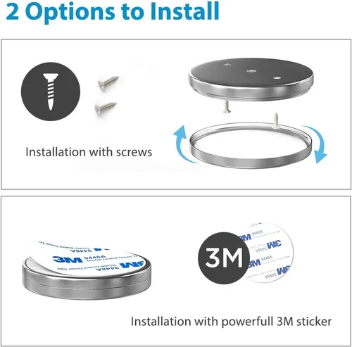 Vista 5 de EShine Luces de disco para debajo del gabinete con sensor de onda manual, luces LED circulares para gabinete, regulables, paquete de 3, blanco