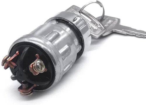 Vista 6 de mankk Interruptor de encendido de 3 cables con llave de 12 V, interruptor universal de arranque de motor, apagado/encendido (arranque), 3 posiciones