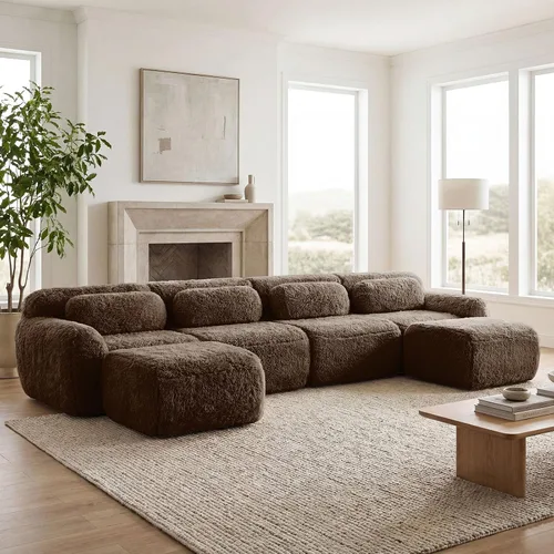Vista 157 de Sofás seccional modular de 80" sin huesos modernos para sala de estar, juego de sofás comprimidos de 2 plazas con asiento profundo, sin necesidad